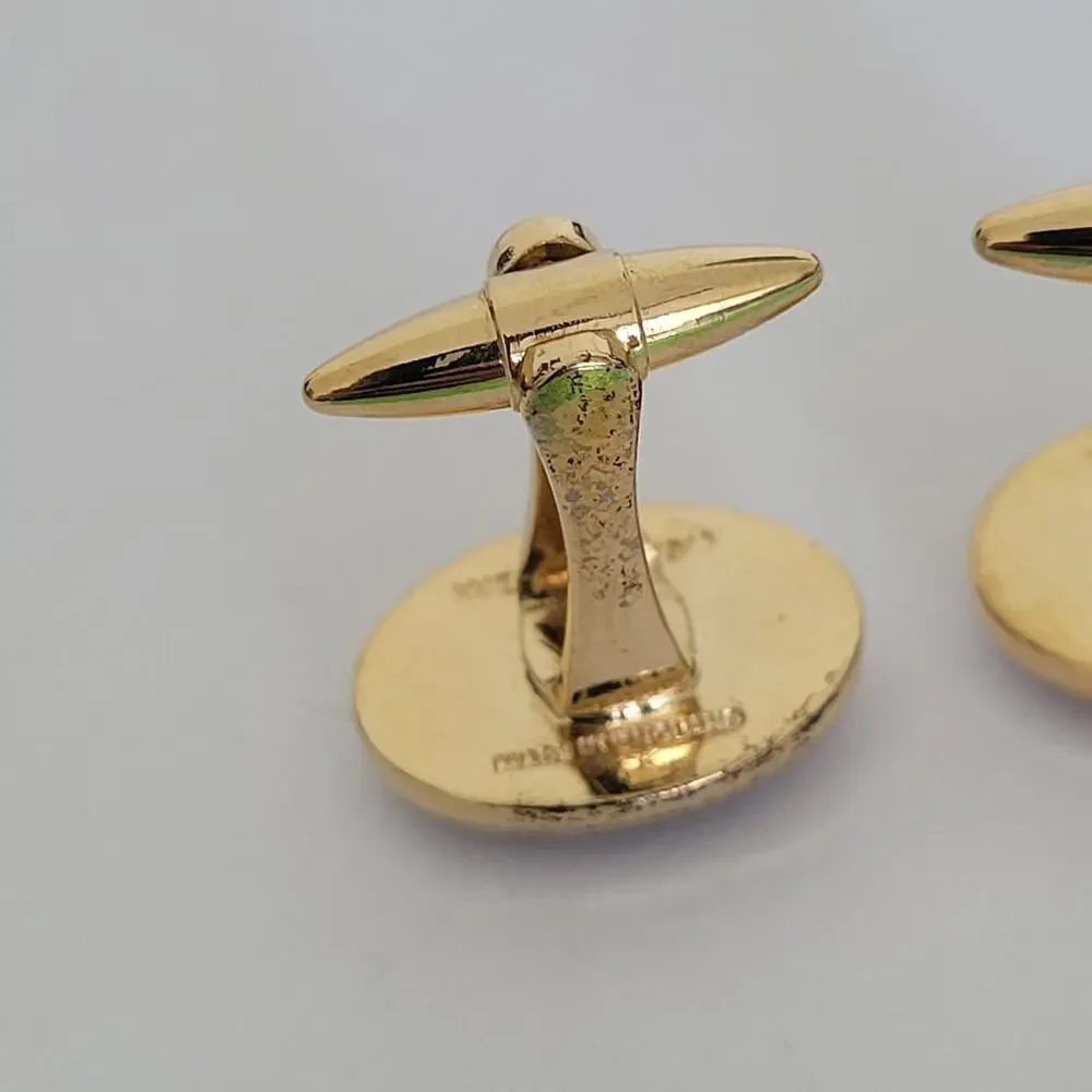 Wedgewood‎ Jasperwear Tie Bar Clip Cufflinks Set Gold Blue Tone Camel England